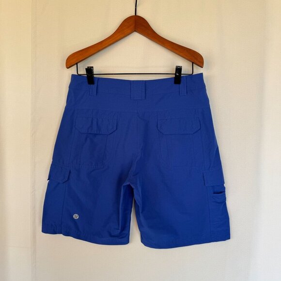 Lululemon Athletica Nylon Cobalt Blue Outdoor Hiking Cargo Shorts Size 36 - Picture 6 of 11